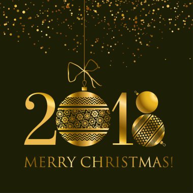 soyut altın yeni yıl baubles vektör çizim. Altın zarif tarzı dekoratif tasarım kutlama davetiye, tebrik kartı, başlık, afiş için 