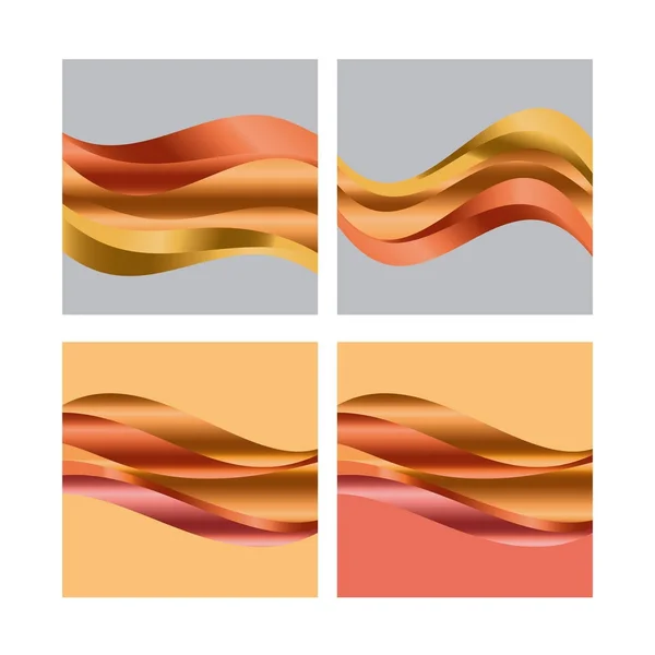 Fondo de onda de gradiente abstracto para web e impresión. ilustración vectorial para el diseño de superficies. agua fluida caída elemento de color naranja . — Archivo Imágenes Vectoriales