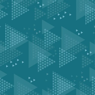 Soyut üçgen motif. deniz mavi renk soyut konsept tasarımı. vektör Dikişsiz desen kumaş, kağıt, baskı ve web yüzey tasarımı ambalaj için 