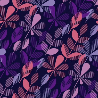 sonbahar yaprak parlak canlı renkler geometri modern motifi düşüyor. vektör çizim yüzey tasarımı için. Mevsimlik yaprakları Dikişsiz desen kumaş, arka plan, üstbilgi