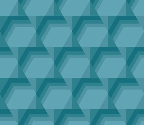 Meetkunde zeshoek motief. Marine blauw abstract conceptontwerp. de naadloze patroon vector voor stof, inwikkeling van papier, print en web ontwerp van proefbaan — Stockvector