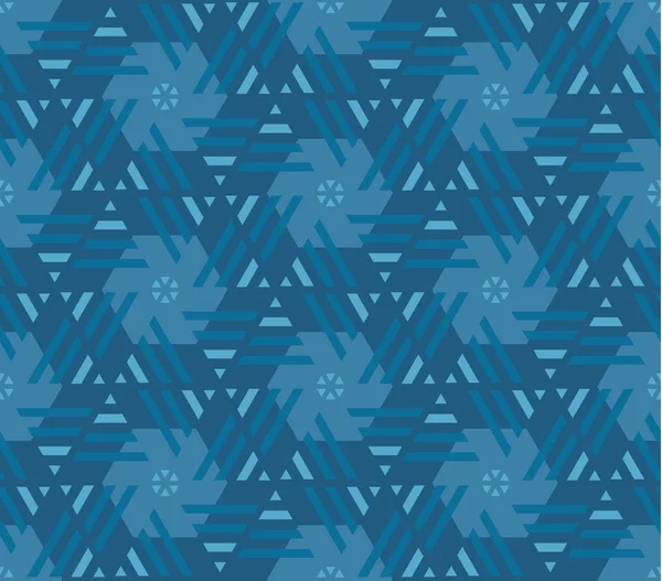 Abstrakt geometri blomstermotiv. Marina blå färg abstrakt design. Vector sömlösa mönster till tyg, inslagning papper, tryck och web provningsytans utformning — Stock vektor