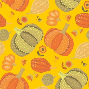 şirin basit saf kabak seamless modeli. vektör çizim yüzey tasarımı için. sonbahar Şükran günü kutlama görüntü 