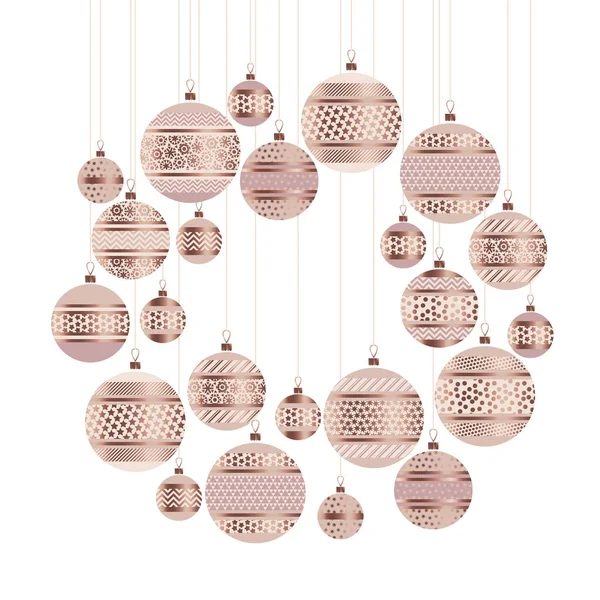 Illustration vectorielle de motif de vecteur de décor de boule. Noël et nouvel an motif ornement pour carte, invitation, affiche, en-tête — Image vectorielle