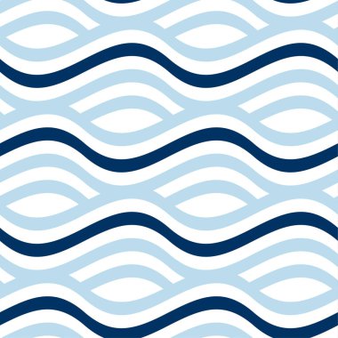 Dalga mavi çizgili basit seamless modeli. saf geometri hat motifi