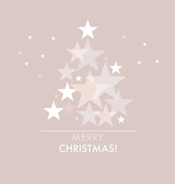 Feliz ano novo e xmas árvore padrão com estrelas de geometria. árvore de natal e neve vetor ilustração para flayer, brochura, cabeçalho, cartão. cor concurso pálido . — Vetor de Stock