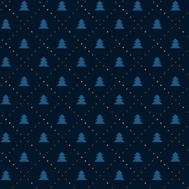 Vintage zarif yeni yıl ve xmas ağacı sorunsuz illüstrasyon model. Kavram Noel Tekstil ve ambalaj kağıt vektör motifi