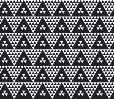 Tek renkli Dikişsiz desen vektör çizim. Kavram geometrik döşeme arka planı için yüzey baskı ve web tasarım, arka plan, kumaş. Siyah ve beyaz modern motifi. 