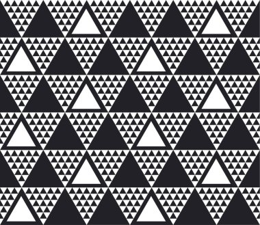 Tek renkli Dikişsiz desen vektör çizim. Kavram geometrik döşeme arka planı için yüzey baskı ve web tasarım, arka plan, kumaş. Siyah ve beyaz modern motifi. 