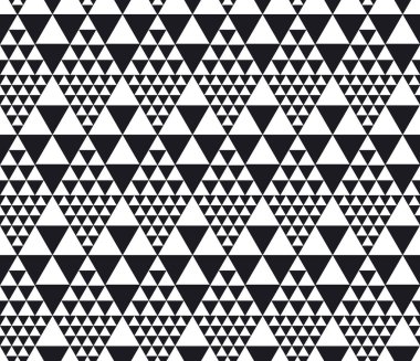 Tek renkli Dikişsiz desen vektör çizim. Kavram geometrik döşeme arka planı için yüzey baskı ve web tasarım, arka plan, kumaş. Siyah ve beyaz modern motifi. 