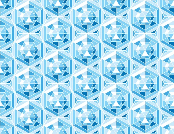 Ilustração abstrata do vetor de gelo de inverno. Padrão sem costura geometria mosaico azul . — Vetor de Stock