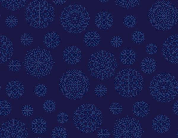 Motif reproductible bleu foncé pour papier d'emballage, tissu, toile de fond. Fond vectoriel d'hiver abstrait. Noël et Nouvel An élégant modèle de luxe sans couture . — Image vectorielle