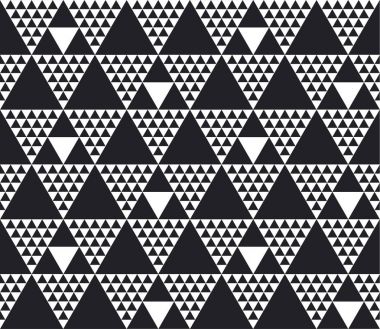 Tek renkli Dikişsiz desen vektör çizim. Kavram geometrik döşeme arka planı için yüzey baskı ve web tasarım, arka plan, kumaş. Siyah ve beyaz modern motifi. 