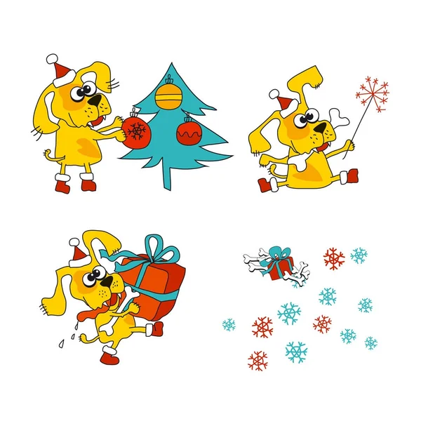 Cool yellow dog mascot. — Stock Vector