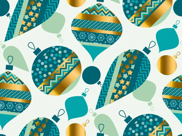Luxus Weihnachtskugel nahtlose Muster Vektor Illustration. Konzept geometrisches Weihnachtskugelmotiv für Druck und Webdesign, Packpapier, Stoff. — Stockvektor