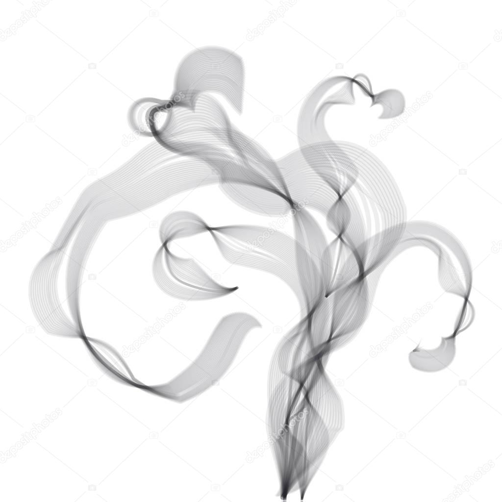 Abstract steam and smoke vector illustration. Abstract sophisticated curve pattern. Motif for card, invitation, header print and web design.