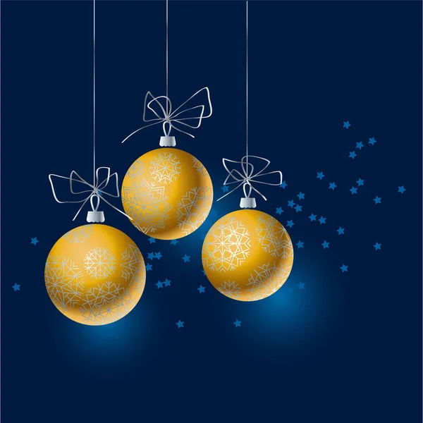 De koptekst van de kerstballen van abstracte gouden kerstboom. Xmas decoratie ballen vector illustratie. — Stockvector