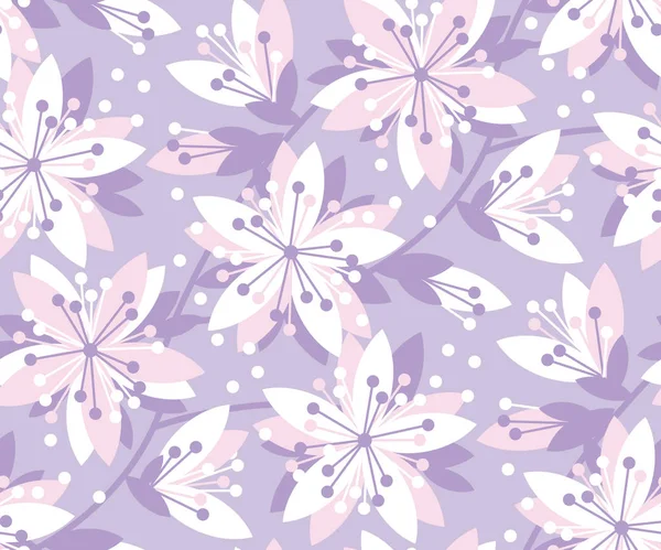Bahar çiçek vektör seamless modeli. Arka plan, yüzey tasarımı için sakura çiçekli bahar çiçeği motifi.