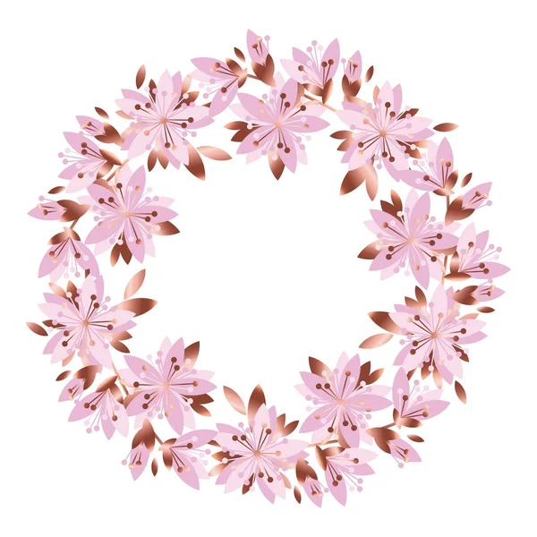 Soluk pembe Bahçe çiçek çelenk. Vektör tebrik kartı şablonu. Poster, yüzey tasarımı için tasarım öğesi. Şakayık, gül, Lila, gillyflower.