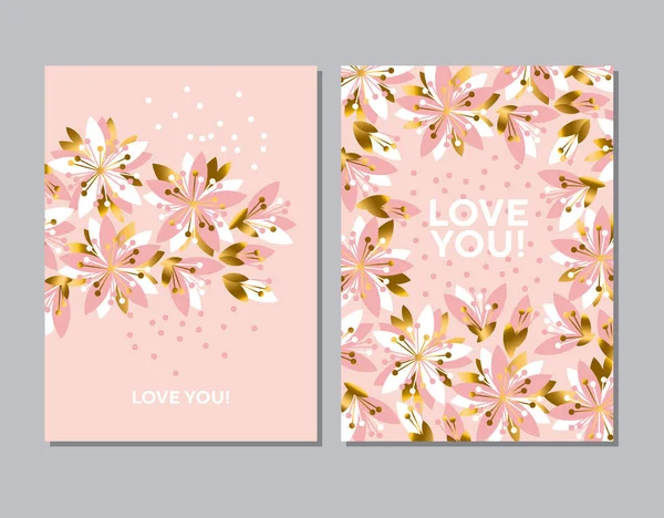 Πολυτελές κομψό floral διάνυσμα πρότυπο. Άνοιξη blossom μοτίβο με λουλούδια sakura για αφίσα, κεφαλίδα, κάρτα, έργα του γάμου. — Διανυσματικό Αρχείο