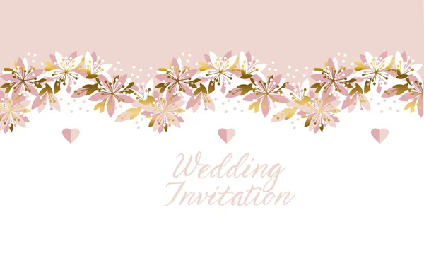 Concepto patrón floral abstracto. Banner de flores tierno, tarjeta, póster para el diseño de la superficie, invitación de boda. Primavera sakura flor de cerezo . — Archivo Imágenes Vectoriales