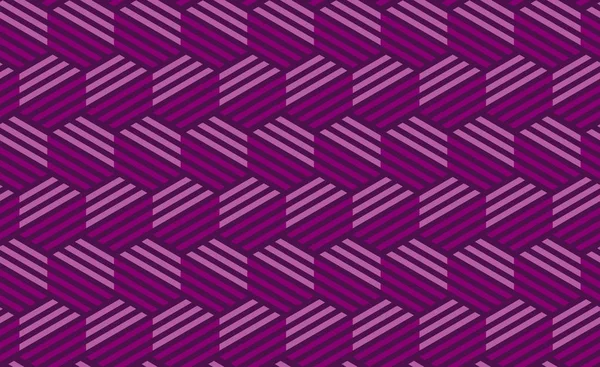 Conceito padrão de geometria sem costura roxo com linha e hexágono. Motivo geométrico sem costura para cabeçalho, cartaz, fundo, tecido . — Vetor de Stock