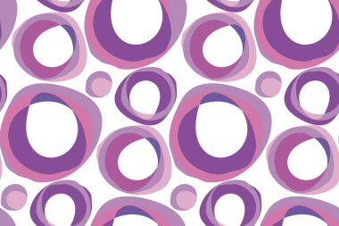 Retro mor yuvarlak şekiller yinelenebilir motifi. Soyut yumuşak yuvarlak geometrik şekiller seamless modeli.