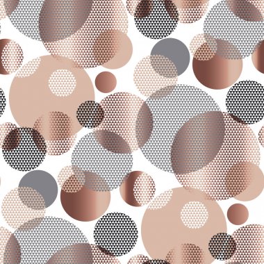 Yüzey tasarımı için soyut daire dokulu geometri yinelenebilir motif. Baige ve siyah seamless modeli ile geometrik şekiller yuvarlak. 