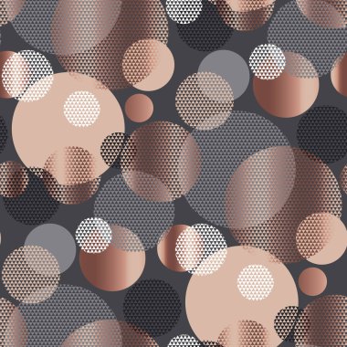 Yüzey tasarımı için soyut daire dokulu geometri yinelenebilir motif. Baige ve siyah seamless modeli ile geometrik Dekoratif şekiller yuvarlak. 