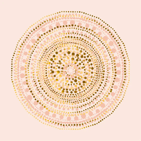 Modèle de géométrie de cercle abstrait de style indien tribal. Elégante rose pâle concept fleur de soleil vecteur illustration pour carte, invitation, en-tête . — Image vectorielle