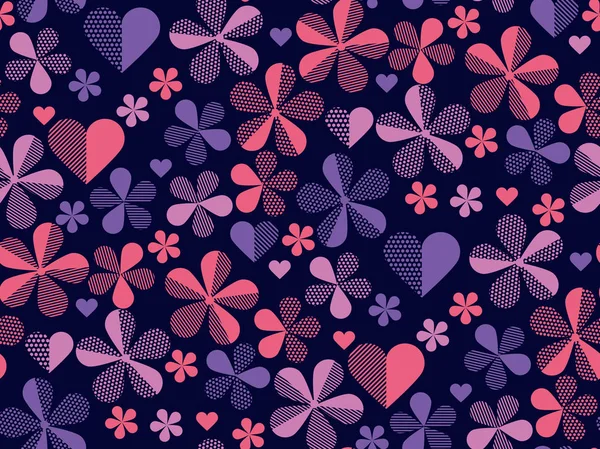 Florales violettes geometrisches abstraktes Muster für Stoff — Stockvektor