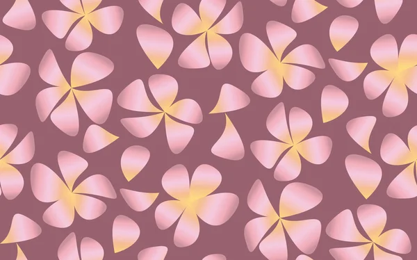 Abstrakte dekorative Frangipani florale Vektorillustration. plumeria Blumen in einfachen eleganten Stil. nahtloses Muster — Stockvektor
