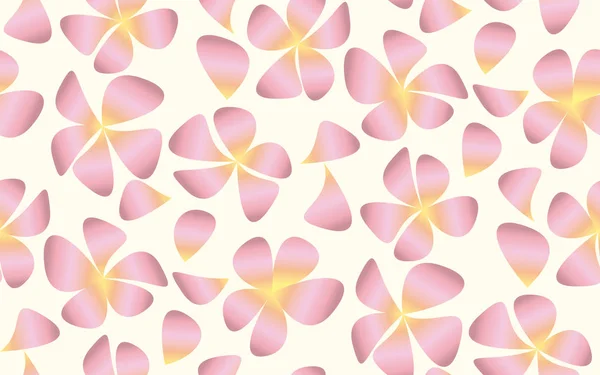 Περίληψη Φραντζιπάνι διακοσμητικά floral διάνυσμα εικονογράφηση. Πλουμέρια λουλούδια σε απλό κομψό στιλ. χωρίς ραφή πρότυπο — Διανυσματικό Αρχείο