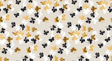 Elegant kumaş, ambalaj kağıdı, paket için arka plan siyah ve Altın Kelebek dağınık. Basit lüks seamless modeli. Vektör çizim yüzey tasarımı için. 