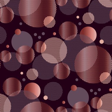 Kavram daire gezegen seamless modeli. Altın ve siyah renk soyut geometrik tasarım öğesi kartı, davet, poster için yükseldi. Vektör çizim