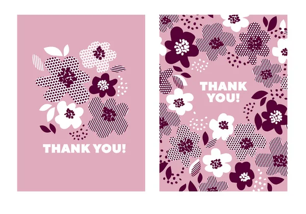 Patrón floral abstracto de color rosa pálido para el diseño de superficies. Motivo rosado con flores estilizadas para tarjeta, invitación, encabezado, póster. Textura geométrica en blanco y negro en diseño floral . — Vector de stock