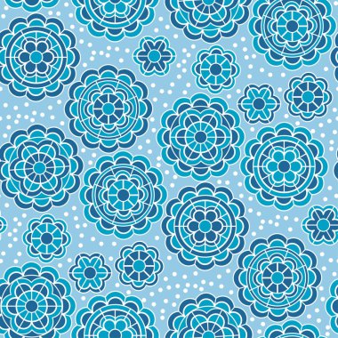 Mavi kış halk çiçek geometrik. 