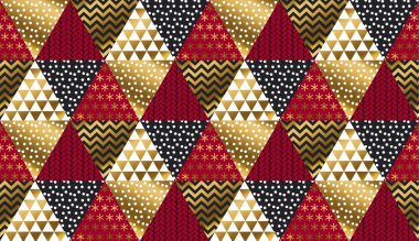 Kırmızı ve altın xmas karnaval desen.