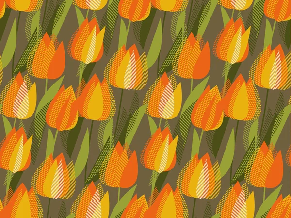 Tulips seamless pattern. simple background. Modern flower design