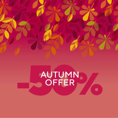 Puantiyeli ve çizgili sonbahar yaprakları