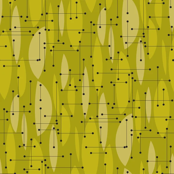 Elegantes grünes Muster im Retro-Stil der 50er Jahre — Stockvektor
