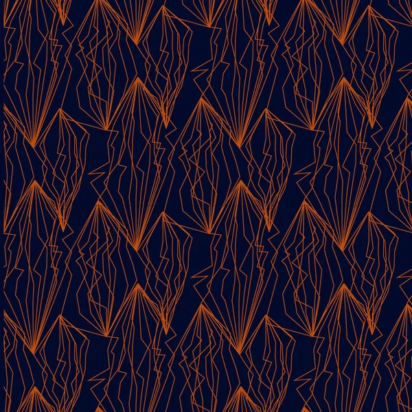 Lakonische orangefarbene Lichtlinien nahtloses Muster — Stockvektor
