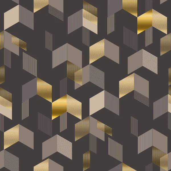 Dynamisches Luxus-Gold und beige nahtloses Muster — Stockvektor