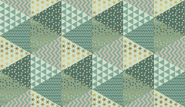 Mint green and gold elegant xmas seamless pattern — Stock Vector