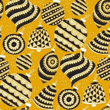 Güneşli sarı büyük xmas topları pürüzsüz desen