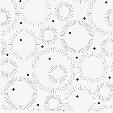 Dairesel soyut çizgiler arkaplan, sarma, kumaş, tekstil, sarma, yüzey, ağ ve baskı tasarımı için siyah ve beyaz dikişsiz desen. Zarif asgari modern yinelenebilir döşeme