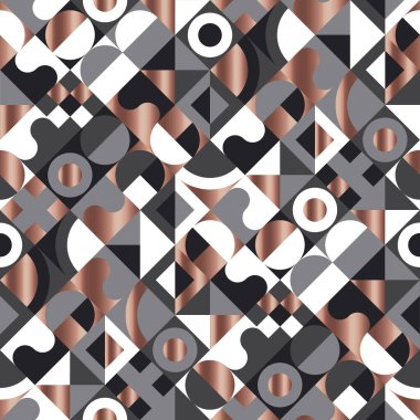 Geometrik siyah ve gül deseni