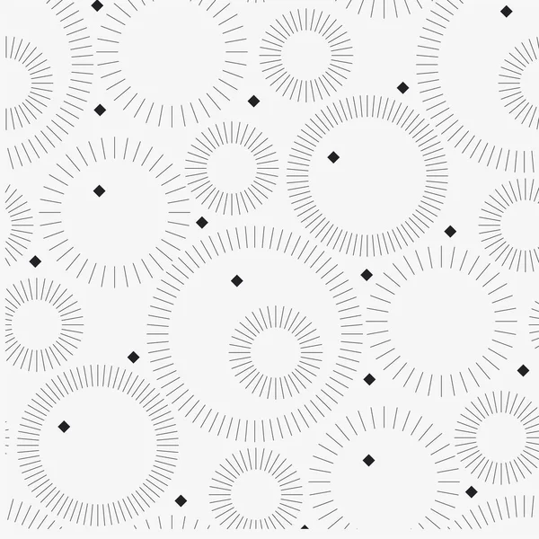 Kreisförmige Abstrakte Linien Schwarz Und Weiß Nahtlose Muster Für Hintergrund — Stockvektor