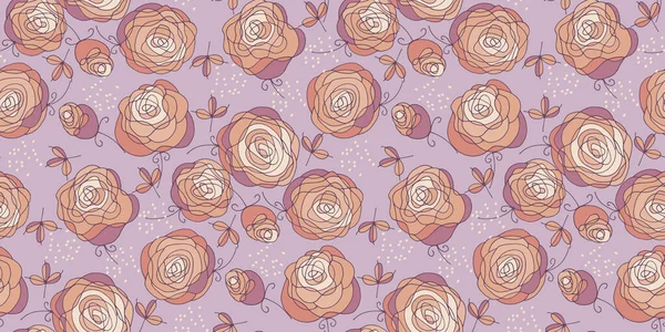 Стилизованные Абстрактные Розовые Цветы Бесшовный Узор Фона Обертывания Ткани Текстиля — стоковый вектор