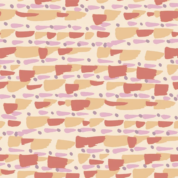 Nude Pale Orange Hues Abstract Brush Stroke Seamless Pattern Background — Stock Vector